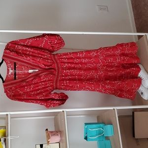 Nwt max studio boho balloon sleeve ruffle dress